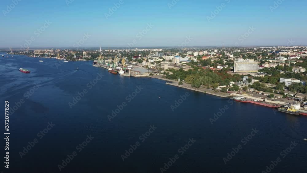 Kherson city landscape near the Dnieper river aerial view Kherson city landscape near the Dnieper river aerial view