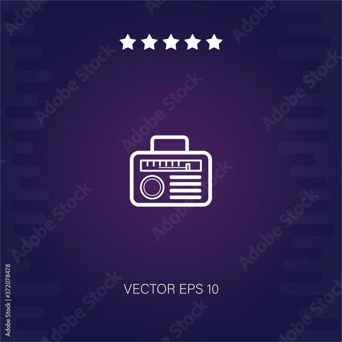 radio of rounded rectangular shape design vector icon modern illustration