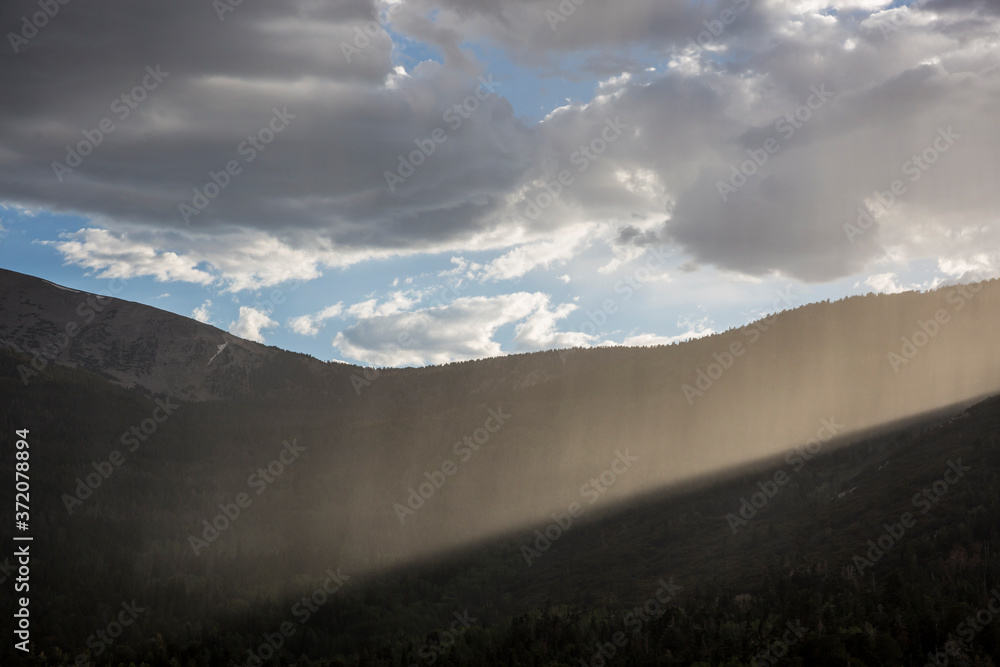 Landscape view of Great Basin National Park as a thunderstorm rolls through (Nevada).