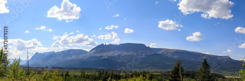 Panoramic of Mountain range with blue sky