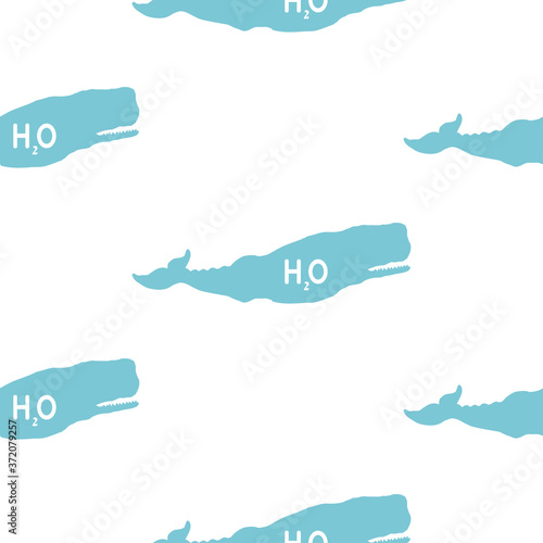 Silhouette Whalese. Cachalot background, H2O