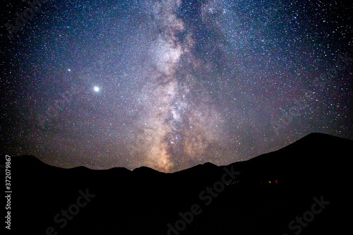 Fototapeta Naklejka Na Ścianę i Meble -  Landscape of the Milky Way Rising in Great Basin National Park