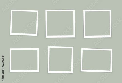 Vector Photo frame mockup design. Super set photo frame isolated on pastel color background. Vector illustration