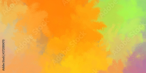 Vibrant paint pattern backdrop. 2D illustration of colorful brush strokes. Decorative texture painting. Painted background.