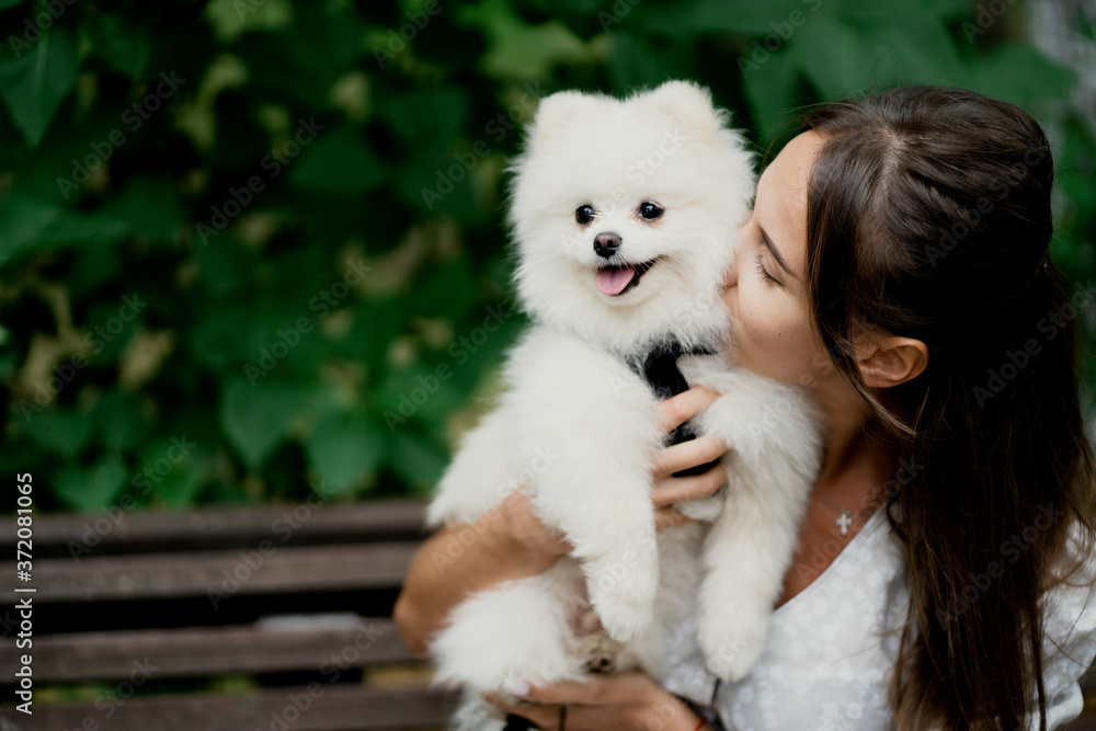 young woman with a dog young woman with a dog