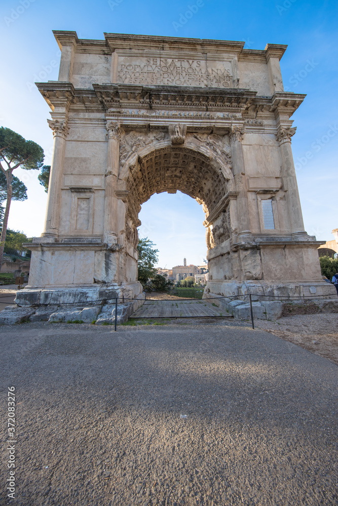View of the Arch of Titus, Rome, Italy