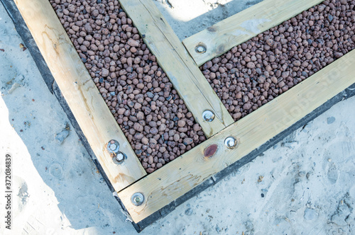 Expanded clay aggregate in the Foundation for building a house. photo