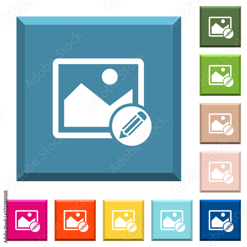 Edit image white icons on edged square buttons