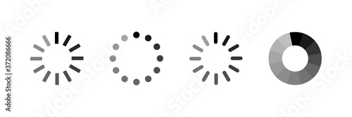 Loading icons. Set of loading icon on white background .Load bar vector illustration . Downloading  process .