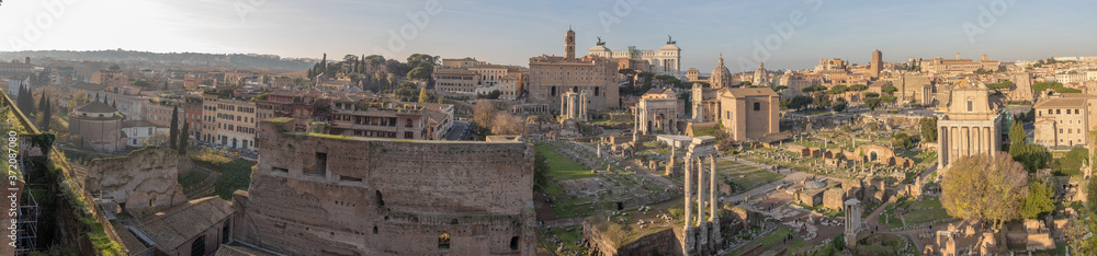 Panoramic view of the Roman Forum, Rome, Italy