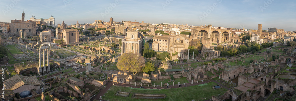 Panoramic views of the Roman Forum, Rome, Italy