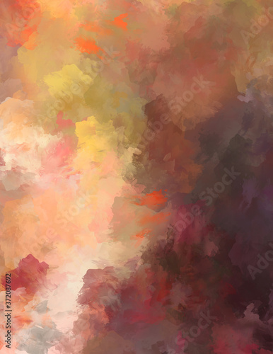 Abstract background of colorful brush strokes. Brushed vibrant wallpaper. Painted artistic creation. Unique and creative illustration.