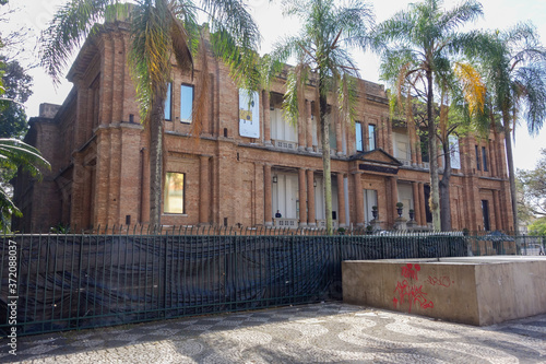 external view of building facade of State Pinacoteca in Sao Paulo, Brazil photo