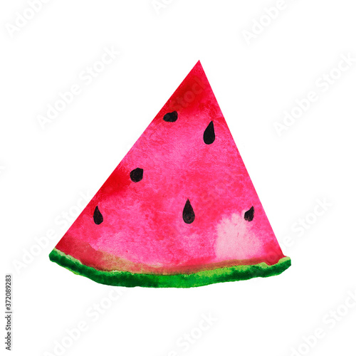 slices of watermelon, red, ripe, juicy with a bone.