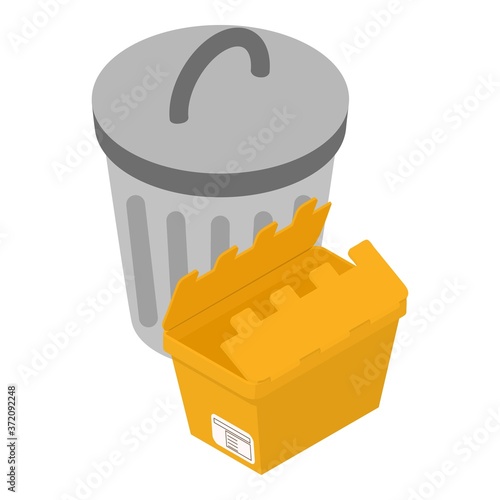 Packaging recycling icon. Isometric illustration of packaging recycling vector icon for web photo