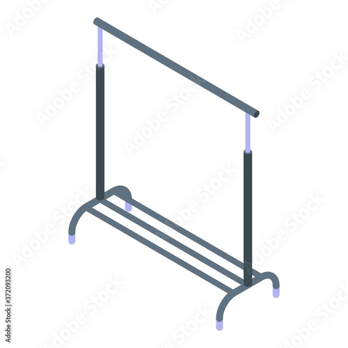 Dry cleaning clothes hanger stand icon. Isometric of dry cleaning clothes hanger stand vector icon for web design isolated on white background