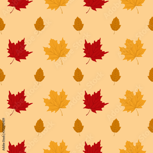 autumn leaves seamless pattern