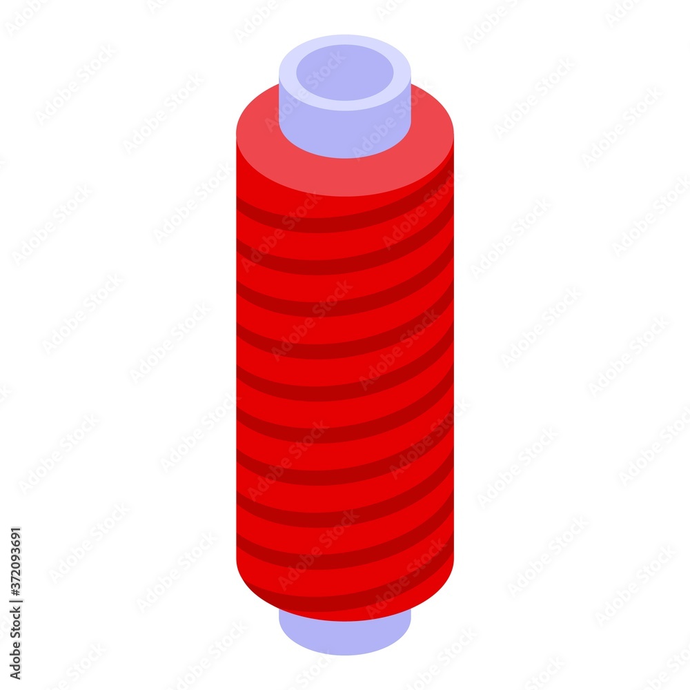 Home red thread icon. Isometric of home red thread vector icon for web design isolated on white background Home red thread icon. Isometric of home red thread vector icon for web design isolated on white background
