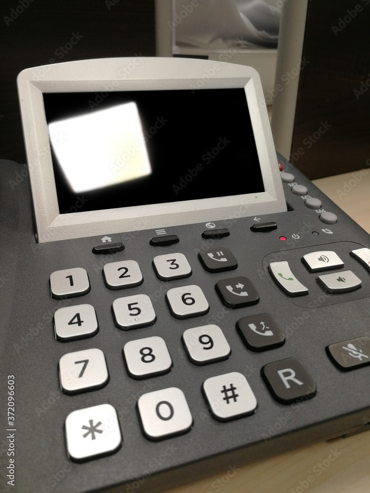 Vertical shot of an office telephone