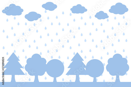 木の背景　長方形　雨 © ベルベットR