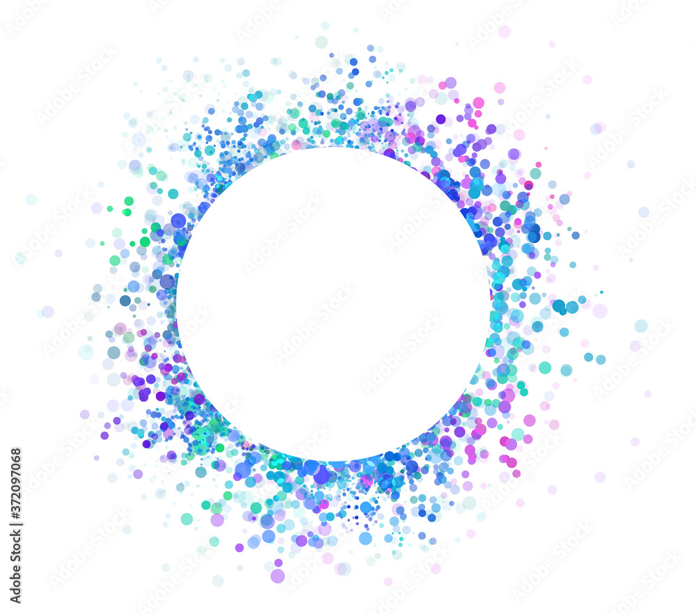 colorful abstract circle frame paint spatter or spray on white