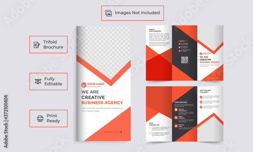 Business Brochure. Flyer Design. Leaflets 3 fold Template. Cover Book and Magazine. Annual Report Vector illustration