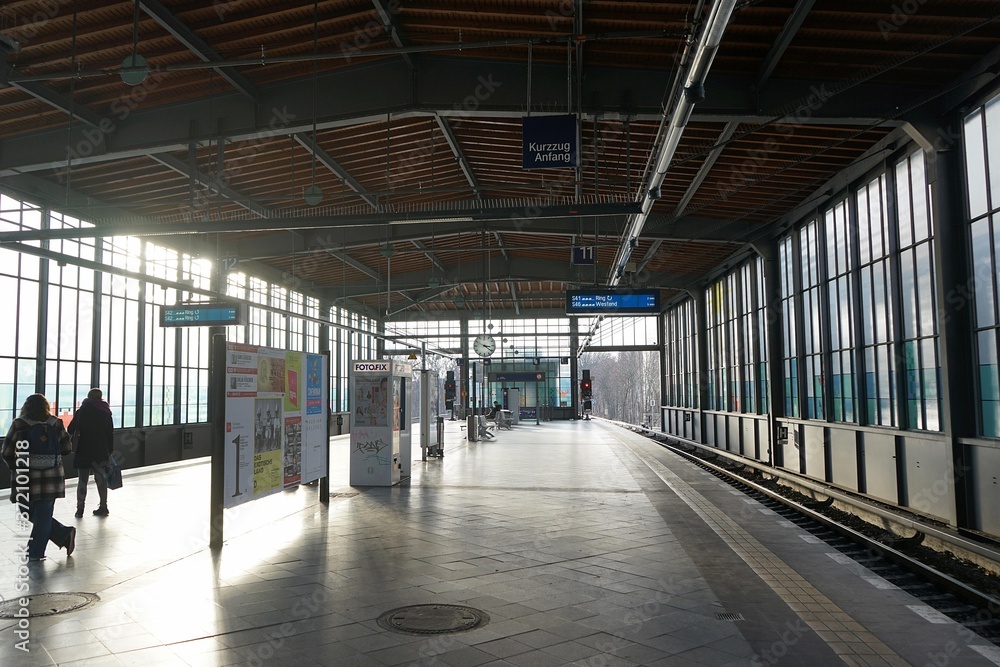Berlin, Germany_04, February 2019_ Train station Schöneberg's appearance and people photographed in the winter. Berlin, Germany_04, February 2019_ Train station Schöneberg's appearance and people photographed in the winter.