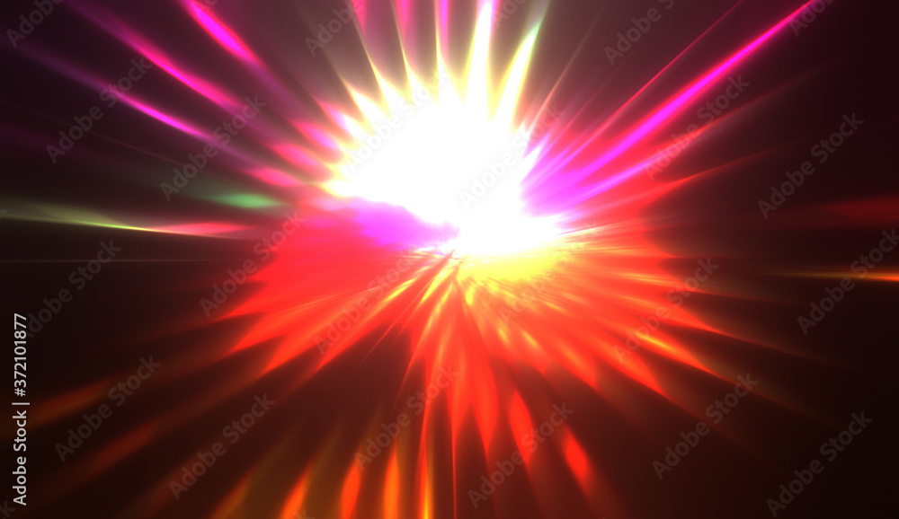 Spectacular light show. Colorful and vibrant particle explotion with glowing rays of light. Multicolored star burst. Spectacular light show. Colorful and vibrant particle explotion with glowing rays of light. Multicolored star burst.