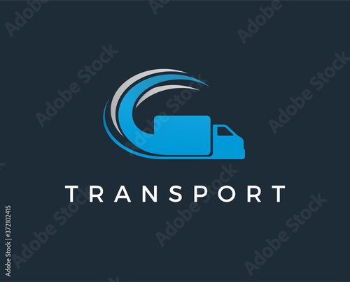 minimal transport logo template - vector illustration