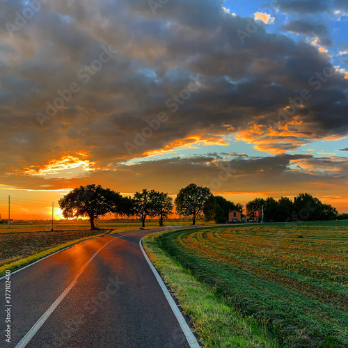 Tramonto nella campagna emiliana d'estate photo