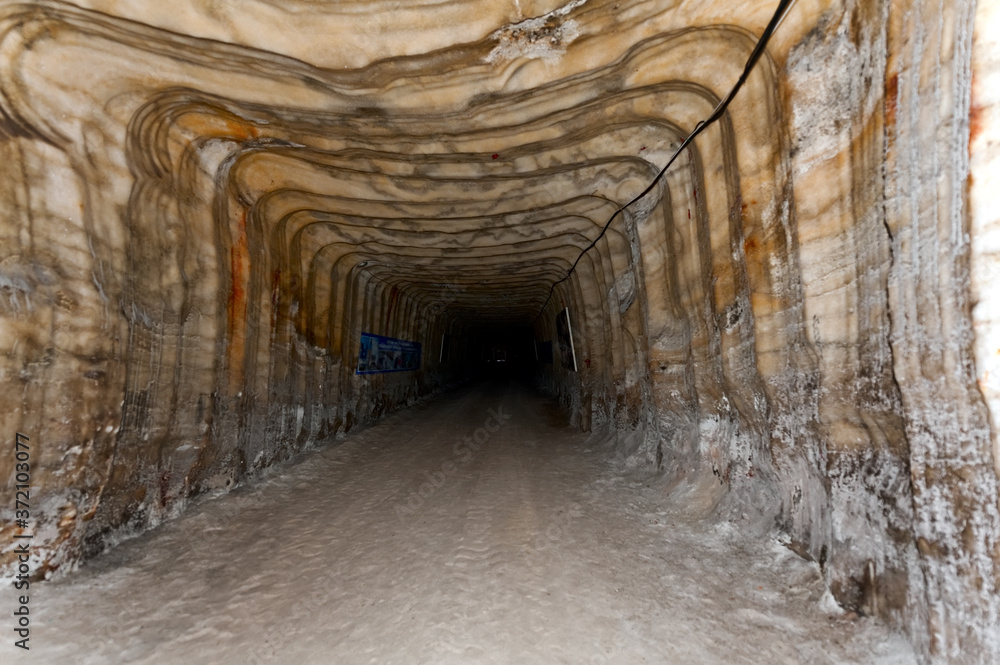 Naklejka premium Inside the salt mine in Soledar, Donetsk, Ukraine