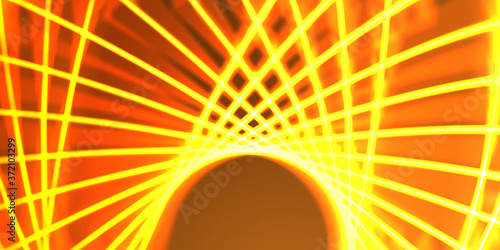 Neon colorful abstract design of light waves. Digital background with neon light glowing effect. Bright rays wallpaper.