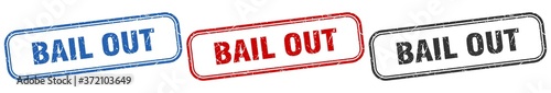 bail out square isolated sign set. bail out stamp
