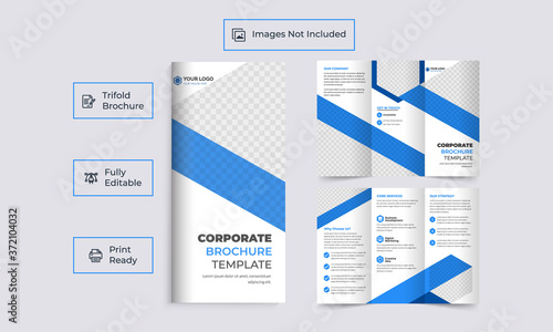 Modern Tri-Fold Corporate Brochure design with space to add your images for the Business concept.