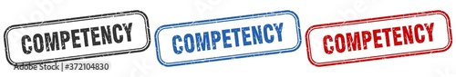 competency square isolated sign set. competency stamp