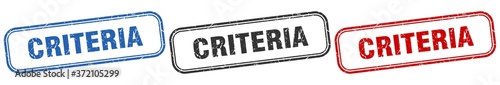 criteria square isolated sign set. criteria stamp