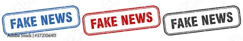 fake news square isolated sign set. fake news stamp