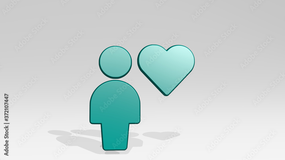 SINGLE NEUTRAL HEART 3D icon casting shadow, 3D illustration for background and isolated SINGLE NEUTRAL HEART 3D icon casting shadow, 3D illustration for background and isolated