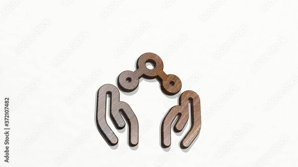 Obraz premium e learning share 3D icon on the wall, 3D illustration for background and letter