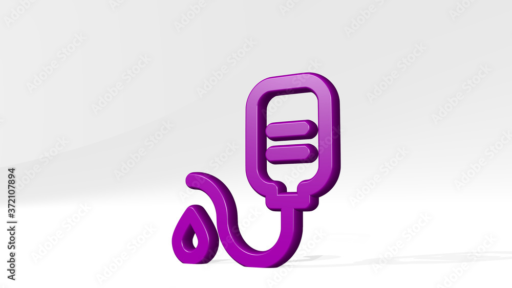 TRANSFUSION BAG 3D icon casting shadow, 3D illustration for blood and donation TRANSFUSION BAG 3D icon casting shadow, 3D illustration for blood and donation