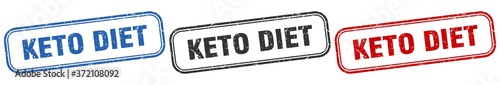 keto diet square isolated sign set. keto diet stamp