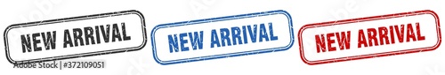 new arrival square isolated sign set. new arrival stamp