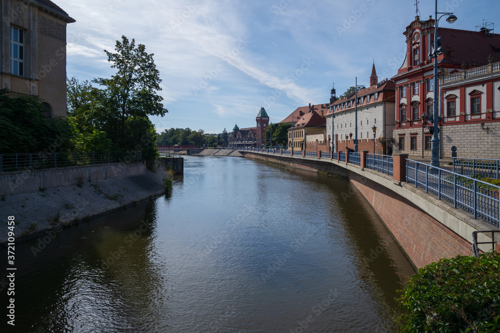 Naklejka premium Cityscape of Wroclaw, the historical capital of Lower Silesia.