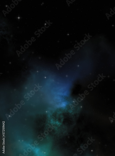 Star field in galaxy space with colorful nebula. Sci fi background of deep space. Ethereal wallpaper. © Hybrid Graphics