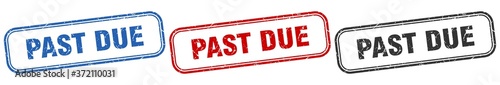 past due square isolated sign set. past due stamp