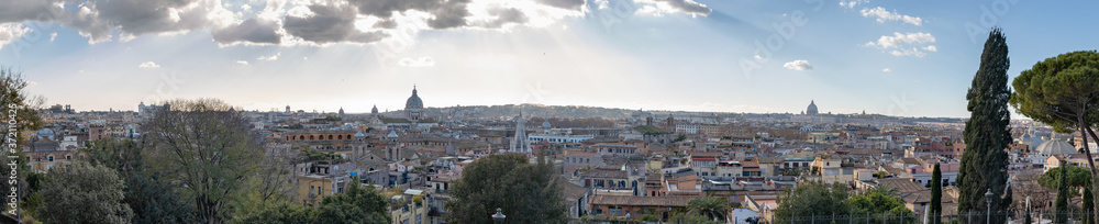 Panoramic view over Rome, Italy