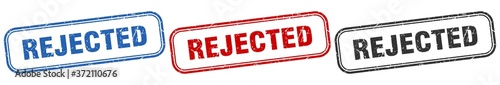 rejected square isolated sign set. rejected stamp