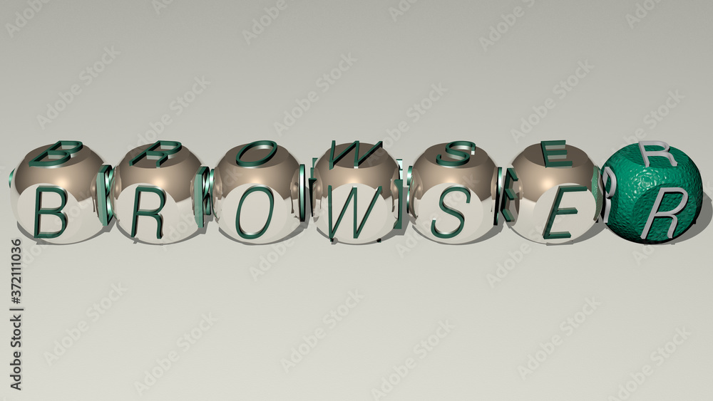 BROWSER text by cubic dice letters, 3D illustration for icon and computer BROWSER text by cubic dice letters, 3D illustration for icon and computer