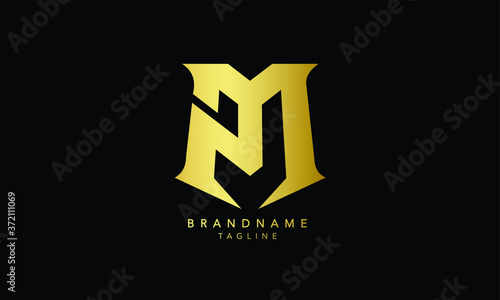 Alphabet letters Initials Monogram logo PM, MP, P and M