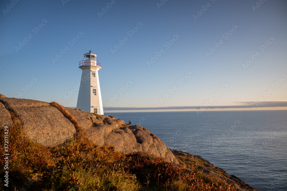St Johns Lighthouse Newfoundland at sunrise